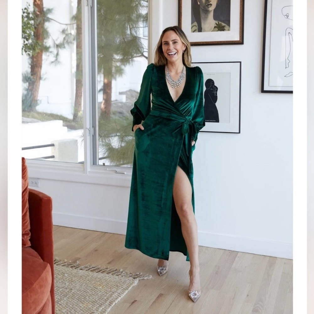 Ladygang Green Velvet Dress Size Large